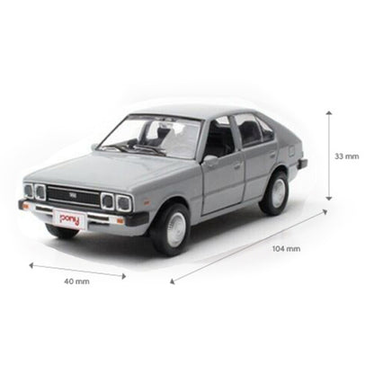 Hyundai Pony Diecast Miniature - 1:38 (Gray)